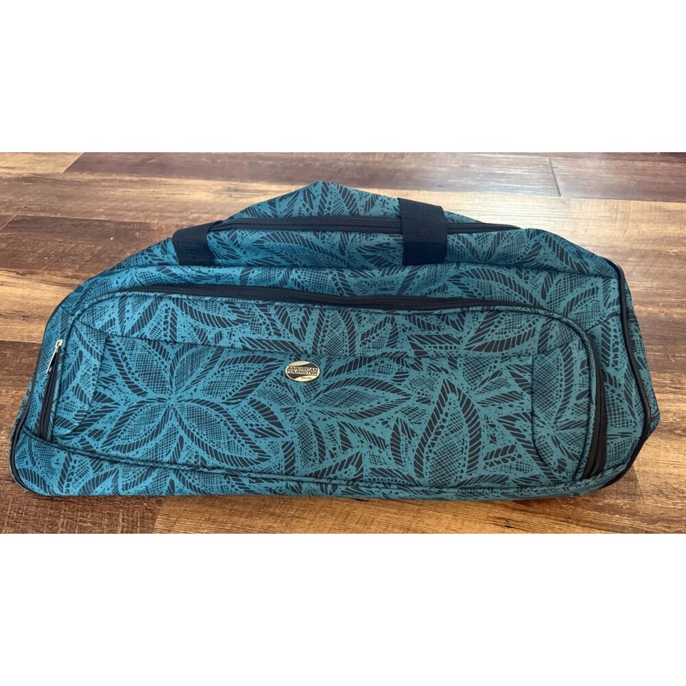 AMERICAN TOURISTER Rolling Duffel Bag (Teal, Leaf Floral Pattern) NEW!